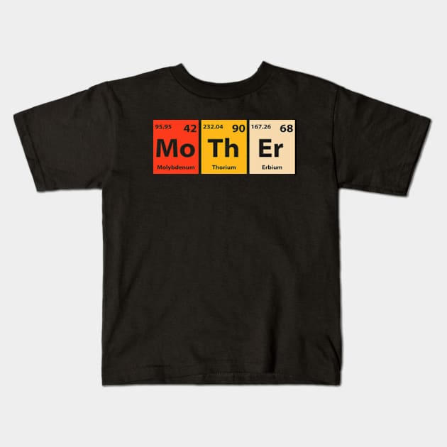 Mother (Mo-Th-Er) Periodic Elements Spelling Kids T-Shirt by GreenCraft